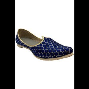 Stop n Style Men's Sherwani Jutti Tradition Loafers Mojari Blue - Medium